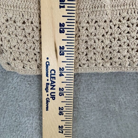 Eddie Bauer Cardigan Women's Petite XL Beige Hand Crocheted 3/4 Sleeve - Picture 11 of 12